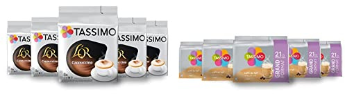 Tassimo L'Or Cappuccino Dosettes 40 Boissons (5 x 8) & Café au Lait 105 Boissons (5 x 21)
