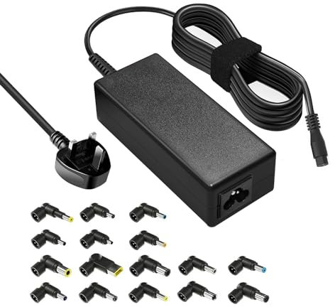 Adaptake 90W Universal Laptop Charger Compatible with HP Dell Lenovo Acer Asus Toshiba Samsung Sony IBM Fujitsu Gateway Notebook Ultrabook Chromebook Power Supply Cord with 16 Tips UK AC Adapter