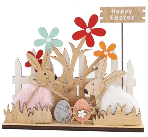 DAHI Easter Stand, Easter Bunnies for Standing, Wooden Easter Decoration, Garden, Easter Bunny, Decorative Wood (A-1pcs)