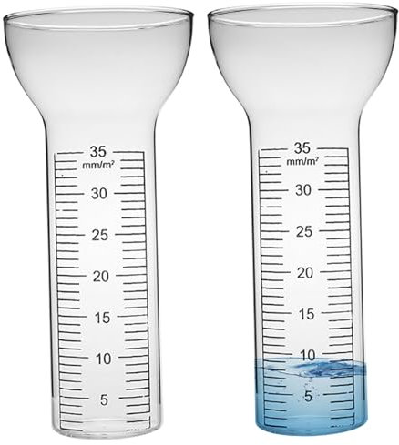 SMELEYOU Tube De Remplacement pour PluviomèTre 2 PièCes Tube De PluviomèTre en Verre RéSistant Au Gel avec Marques Claires 35 mm PluviomèTres Ouverts pour Cour Jardin Jauge d'eau pour La Pluie