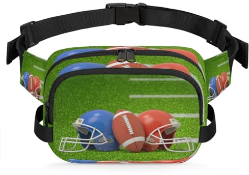 American Football und Helme Hüfttasche, Multifunktionspaket für Reisen, Sport, Laufen, Fußball, Bauchtasche, Geldbörse, Gürteltasche für Damen, Herren, Mädchen, Jungen, farbe, XL, Taschen-Organizer