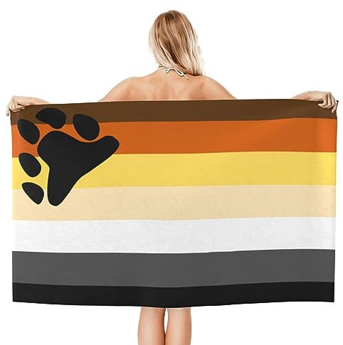 Drap De Bain Gay Bear Pride Flag Serviette De Sauna Premium Serviette De Voyage sans Sable Serviette De Plage pour Sport Natation Camping 80x130cm