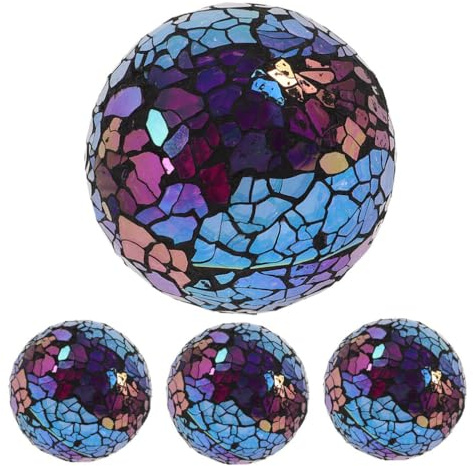 Alipis 4pcs Decorative Glass Sphere Balls Ball Sphere Ornament Desktop Tabletop Home Accessories for Coffee Table Centerpiece