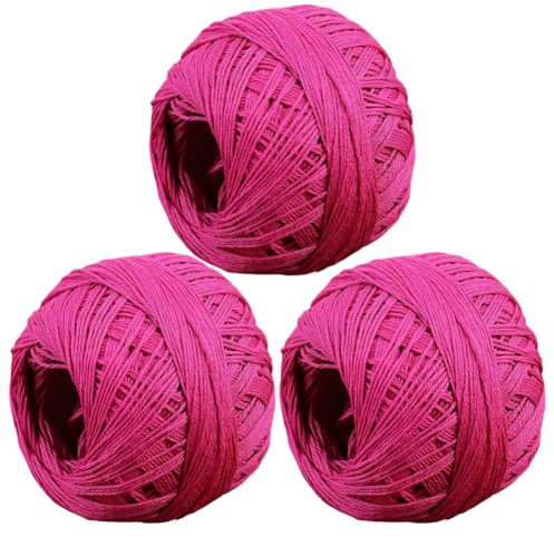 Asudaro 3 Rollen Baumwoll-Strickgarn, 50 g Knäuel Baumwolle, Häkelstränge, Strickgarn, Baumwollgarn, Stricken, Häkelgarn, Weben, 60% Baumwolle, 40% Leinen, Knäuel Strickgarn
