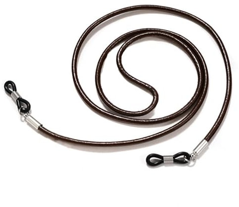 AYWTIUN Brillenband Lesebrillenkette for Herren, 70 cm, PU-Leder, Sonnenbrillen-Lanyard, Halskette, Brillenkette, Brillenkordel, Vintage-Dekor, Accessoire(Dark Brown)