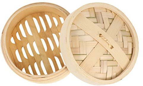 ABBNIA 2 Sets Steamer Hamper Wooden Cooking Utensils Stainless Steel Cookware Metal Corner Protector Popcorn Bowl Egg Kitchen Supplies Bamboo Pasta Steam Rack Basket C