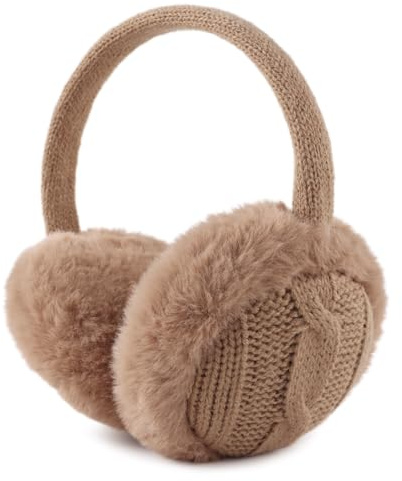 Peasst Knit Kids Ear Muffs Plush Toddler Earmuffs Winter Ear Cover Girls Boys Cold Weather Ear Warmer