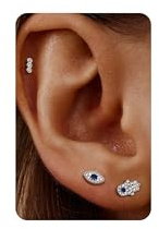 BodyBonita Orecchini Donna a Bottone con Parte Posteriore Piatta in Argento - Piccoli Set Orecchini Ipoallergenici in Argento Sterling 925 Cartilagine Piercing a Bottone con Zirconi Cubici