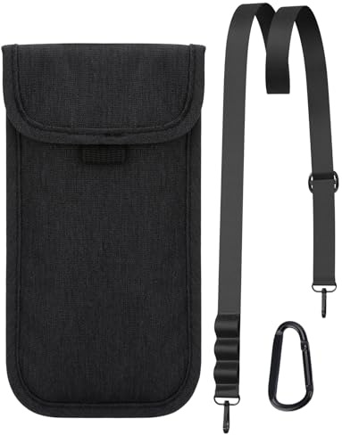 DOB SECHS Handyhülle Tasche Universal Pouch Handysocke, Nylon Handytasche für Smartphones 6,7-6,9 Zoll, Handy Tasche 18 x 9,5 cm Innenmaße, Schwarz
