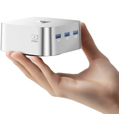 ACEMAGICIAN T8PLUS Mini PC, Ιntel Alder Lake-N100 (Fino 3,4 GHz), 12GB LPDDR5 256GB M.2 SSD, Mini Desktop Computer Dual Ethernet,4K UHD, per Ufficio