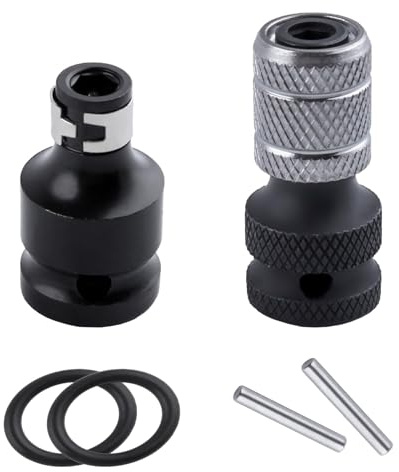 SPEEDWOX 2PCS 1/2-Inch Square Drive to 1/4-Inch Hex Shank Converter Quick Release Impact Bit Holders Impact Wrench Adapters Quick-Change Chuck Quick Change Adapter for Impact and Ratchet Wrenches