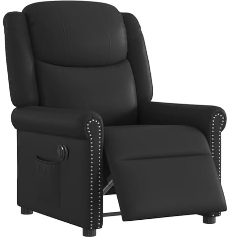 vidaXL Elektrisk reclinerfåtölj svart glansig konstläder, liggfåtölj, fåtölj, justerbar fåtölj, liggfåtöljer, fåtöljer, justerbara fåtöljer