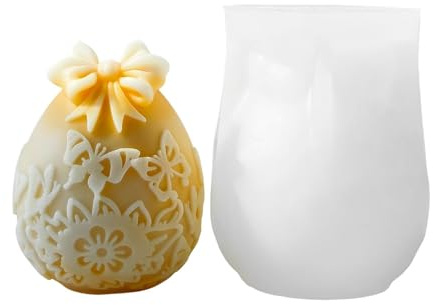Moldes de huevo de Pascua de chocolate – Molde de resina para decoración de centro de mesa de primavera | Molde de silicona para huevos de Pascua 3D para hacer decoración estética del hogar