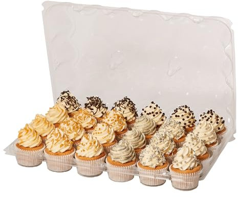 PME Pack of 3 Reusable Plastic Cupcake Container Carrier Boxes (24 cavities)