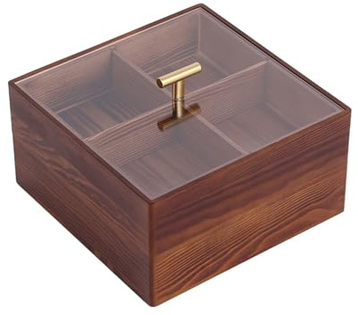 Multifunktionaler Süßigkeitenspender aus Holz, stilvolle Nüsse, Aufbewahrungskoffer mit Trockenfrüchtehalter für Wohnzimmer, Küche