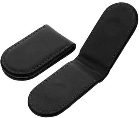 HORIALENCE 2 Stück Geldspange aus Leichtem Pu Material Einfache Geldklammern für Männer Modische Geldklammer für Travel und Work Tragbarer Magnetischer Geldclip in Schwarz