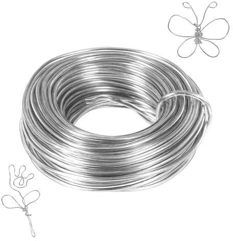 Silber Basteldraht 1mm x 20m，Aluminium Schmuckdraht，Schmuckhandwerkslinie für DIY-Schmuck, Blumendekorationen, Statuen und anderes Handwerk