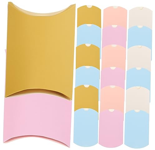 HOMOCONO 100 Stück Papier Bonbonkissenboxen Süßwarenverpackungsbehälter Praktisch für Hochzeit und Party Dekoration Gastgeschenkbox für Hochzeitsfeier