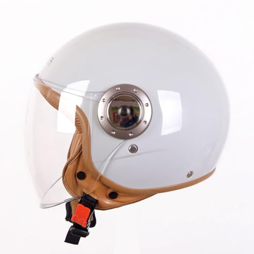 ZHANGXIO Casque De Moto Adulte avec Visiere, Casque Moto Demi-Jet Homme, Casque Semi-Ouvert Casque Jet Casque Moto Et Scooter Femme