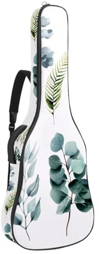 Gepolsterte Gitarrentasche mit Aquarell-Kräutern und Pflanzen, schützende Akustikgitarre, Gigbag für E-Bass, Konzertgitarre, Mehrfarbig 02, 42.9x16.9x4.7 in, Lässiger Tagesrucksack