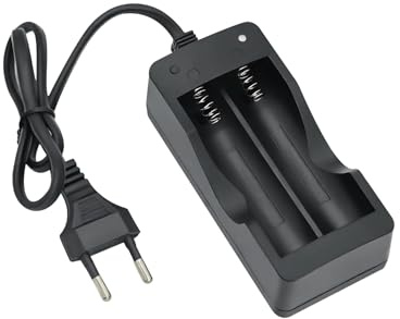 Dupoem Chargeur LCD Universel 2 Fentes pour Accus Li-ION 18650 - Compatible 18490/18350/18500/17500/16340/14500 - Affichage Numérique et Charge Individuelle
