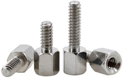 4-40UNC Nickelplatte Messing Motherboard Hex Standoff Männlich Zu Weiblich Zoll Gewinde Rack Board Stud Abstand Schrauben Bolzen Spalte Spacer(6mm(L1) (50Pcs),4-40x L 6mm)
