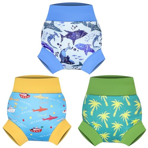MOEMOE BABY återanvändbara badblöjor, snabbtorkande simblöja för pojkar och flickor, perfekt för pool, strand och badlektioner XL/5T