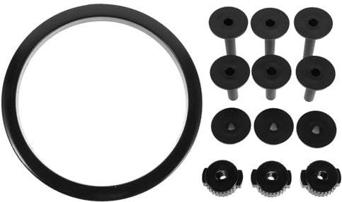 ELAYARD Kit de Accesorios para Batería Negro Protector de Aro de Bombo Funda para Platillos Herramienta para Abrir Parches Paquete de Hardware para Percusión Uso Profesional y
