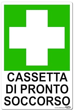 TLDSHOP® - Adesivo in PVC (Vinile Monomerico) - Resistente per Esterno e Interno - Misure Adesivo 20x30cm - Offerta da 1pz - Descrizione Adesivo: (CASSETTA PRONTO SOCCORSO)