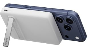 Belkin BoostCharge Batería Externa Magnética Delgada 10000mAh - Blanco | Power Bank con Soporte, Anillo Magnético, 1 Puerto USB-C, Cable Incluido, Autorizada como Equipaje de Mano, Batería Portátil