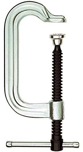 BESSEY C-Schraubzwinge VC3 | 75 mm Spannweite | 1300 kg Spannkraft | Kraftvolle Ganzstahlzwinge für präzise Spannarbeiten im Metallbau und bei Schlosserarbeiten mit hoher Stabilität