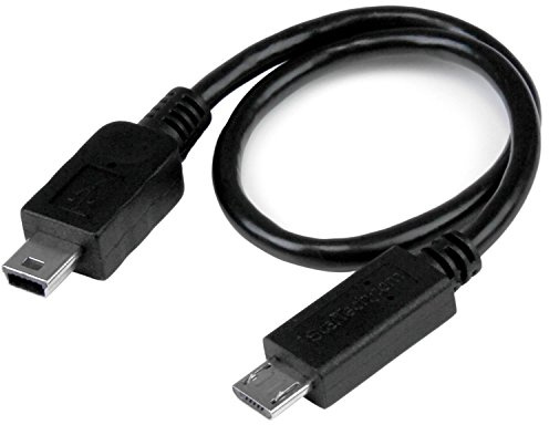 StarTech.com Cable USB OTG de 20cm - Cable Adaptador Micro USB a Mini USB - Macho a Macho - Cable para Dispositivos Móviles