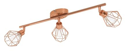 EGLO LED-taklampa, Zapata, 3 ljuskällor, takspotlights av metall och satinerat glas, vardagsrumslampa i koppar, vit, halllampa inkl. G9-lampor, varmvit