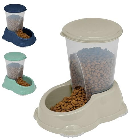 CAT CENTRE Smarty Snacker Bowl 1.5L Gravity Dry Food Dispenser, Grey | Automatic pet feeder, BPA-safe plastic, non-slip base, for cats, dogs, rabbits, small animals, kittens