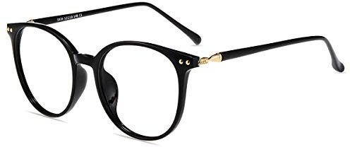 Firmoo Blaulichtfilter Brille ohne Sehstärke für Damen/Herren, Anti Blaulicht UV Schutzbrille, TR Vollrandbrille gegen Augenbelastung Entspiegelte Nerdbrille Schwarz