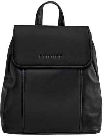 STILORD Fiona Daypack Rucksack Damen Leder Klein für City Shopping Freizeit iPad 9.7 Zoll Vintage Rucksackhandtasche aus Echtem Leder Farbe:Sepia - braun