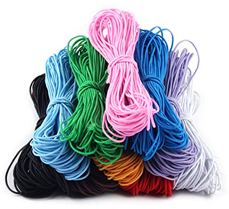 Candygirl 1mm Elastic Cord, 10 Colors Elastic String 10 Yards Cord String