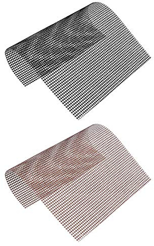 Ruiyan 2PSC Barbecue Grill Maille Tapis Antiadhésif Tapis De Cuisson Grille Feuille Doublure Réutilisable et Découpable Grill Accessoires pour La Grillade La Cuisson D'intérieur et Extérieur