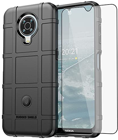 Asuwish Phone Case for Nokia G10/G20/6.3 with Tempered Glass Screen Protector Cover and Slim Thin Hard Mobile Film Cell Accessories Protective NokiaG10 NokiaG20 Android 11 TA-1334 Women Men Black