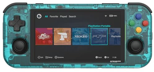 Retroid Pocket 3 Plus Retro Game Console Android 11 WI-FI Console Multiple Emulators Handheld 4.7 Inch Display 4500mAh Battery 4GB LPDDR4x 128GB eMMC [RETROID-PLUS-3-CLEAR-BLUE]