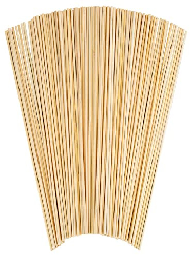 XTDMJ 150 stycken träpinnar för pyssel, runda, 30 cm 3 mm trästavar, trästavar, trästav, träspatel för pyssel för hantverk, woodwork, rottingsoffa, reparation, konst, pannring, färg