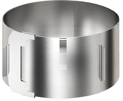 Menz Anello per torta regolabile alto, in acciaio inox, regolabile, 16-30 cm, funzionale per la preparazione di torte e torte