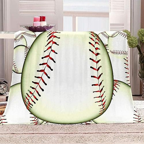 Kuscheldecke 80 x 150 cm 3D Baseball Flanell Fleecedecke, Weich Warm Flauschig Decke Muster Wohndecke Decken für Sofadecke Couchdecke kuscheldecken für Kinder Erwachsene, Blanket