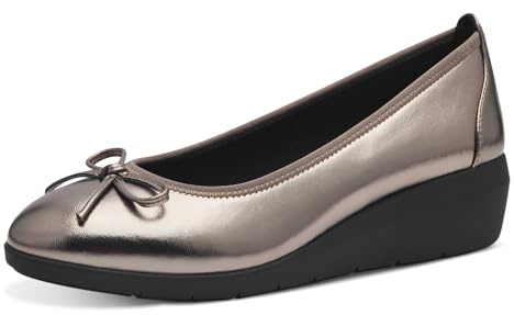Jana Damballerinaskor med kilklack vegansk, silver, 38 EU