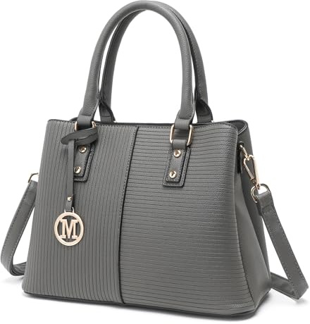 Miss Lulu Bolso de Mano para Mujer Mediano, Bolsos Bandolera Elegantes para PU Mujer, Bolso de Hombro de Cuero Artificial, Bolso con Correa Cruzada Desmontable y Asas de Agarre.