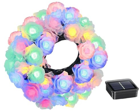 Garneck Dekorative Lampe String 7m Rose String Licht 50 Solar Outdoor Lichter Für Feier
