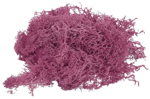 PATIKIL 1.8 OZ Finto Muschio Conservato Renna Muschio Artificiale Muschio Lichene Centrotavola Decoro Finta Muschio per Vaso Piante Natale Artigianato Rosso Rosa