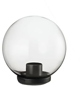 GLOUPIE Lanterna Per Palo Rotonda Glide IP44 60 W, Sfera In Plexiglas Trasparente E Attacco A Colonna Ø 60 Mm (25 Cm)