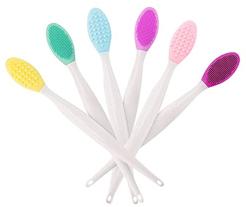 NYCEMAKEUP Silicone Exfoliating Lip Brush, Double-Sided, Soft, Lip Brush Beauty Tool, Oval Brush, Wand, For Lips and Nose