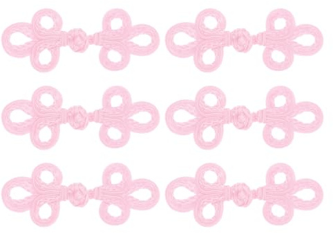 QUARKZMAN 6 Paar chinesische Knoten-Froschknöpfe Verschluss Pink Nähen Knöpfe Verschlüsse für DIY-Nähen Mäntel Umhänge Pullover Brautkostüm Outfit